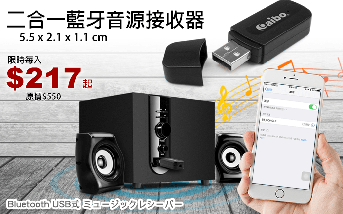 二合一藍牙音源接收器